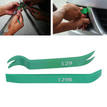 2Pcs Auto Trim Removal Kit ABS Straight Curved Pry Tools Green