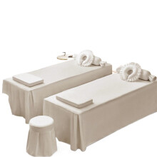 Massage table cover, nonslip spa blanket, skinfriendly bed cover (Beige, 185x70CM)