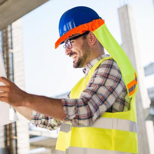 Protective Hat, Sun Protection, Reflective Strips for Construction,  Visibility 1
