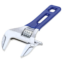 1.6 cm adjustable wrench with wide jaw opening, metric scales, steel for tight spaces
