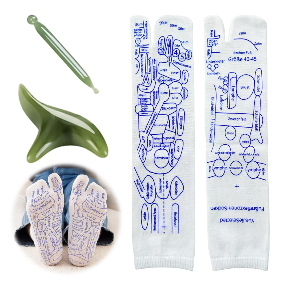 Foot Reflex Zone Socks Set, Pressure Point Acupressure Socks, One Pair (Men's)
