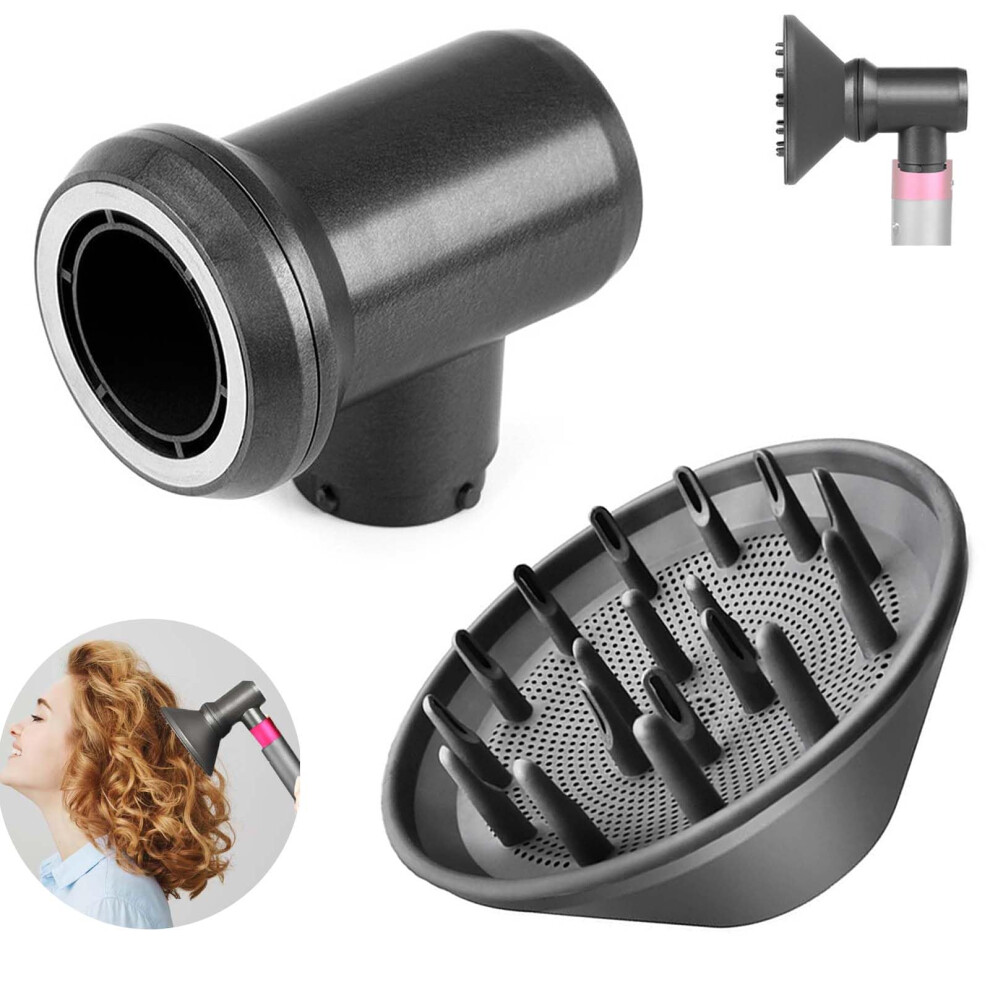 Diffuser and adapter attachments for Dyson Airwrap Styler HS01 HS05, turn it into a hair dryer replacement parts, diffuser hair dryer attachment.