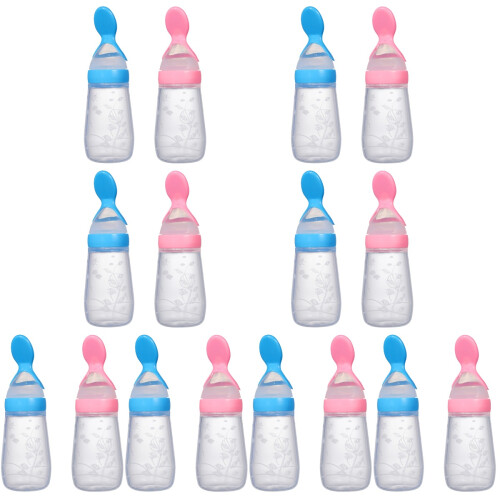 16Stk Babynahrungspender Squeeze Fütterungsflaschen Silikon 2