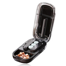 Tablet Divider, Multiple Pill Cutter, Tablet Divider for All Tablets, Portable, 1 in 2 Divided, Multifunctional Medicine Cutter, Medicine Box (Black)