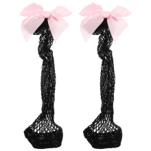 2Paare Leichte Knöchelsocken Chinlon, Süßes Schleifenmotiv