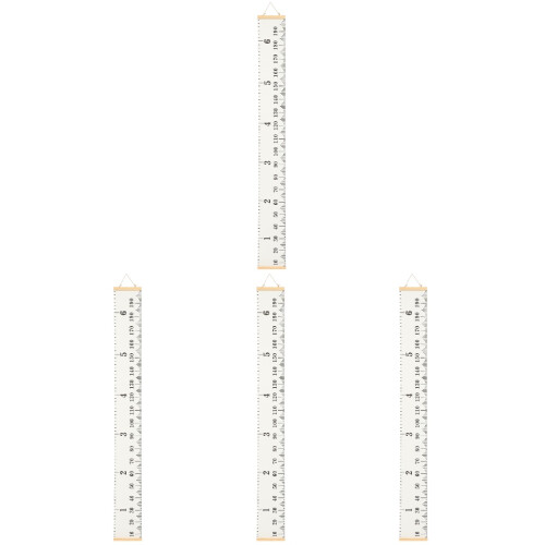 4Stk Wandhängender Höhenmesser Weiß Kinder Messlineal 1