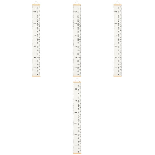 4Stk Wandhängender Höhenmesser Weiß Kinder Messlineal 2