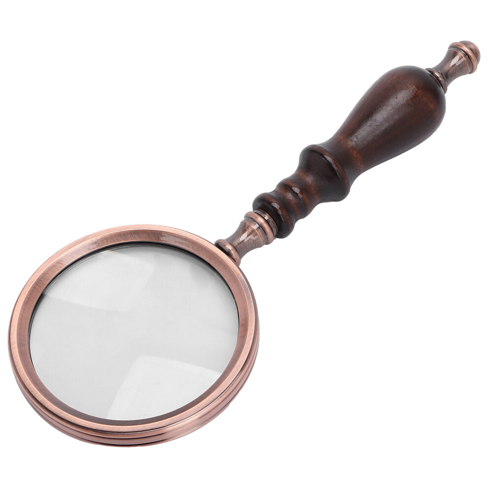 Portable 10X Reading Magnifier for Elderly with Sturdy Wooden Handle