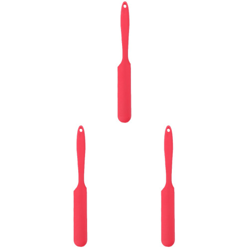 3Pièces Spatules Silicone Rouge Longs Résistantes Chaleur 1