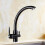 Faucets Solid Brass Kitchen Faucet Deck Mounted Water Filter Tap 3Way Sink Mixer Black 1