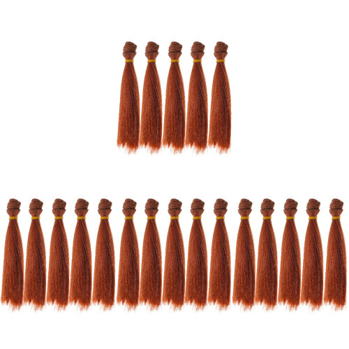 20Pièces Perruques DIY Raides Marron En PP 2