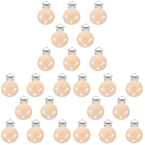 24Pièces Attaches Bébé Bois Beige Pour DIY 2