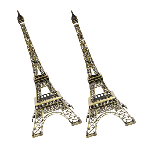 4Pièces Figurines Tour Eiffel Alliage Zinc Café Décor Table Bureau 1
