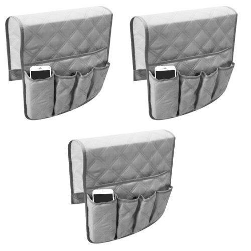 3Stk Organizer Aufbewahrungsbeutel Sofa Seite Grau Hängend 2