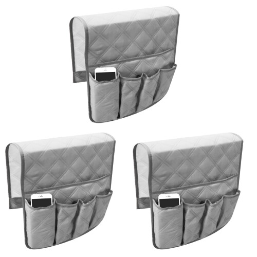 3Stk Organizer Aufbewahrungsbeutel Sofa Seite Grau Hängend 1