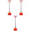 3Pcs Red Home Toilet Plunger Tool Long Handle Bathroom Cleaner 3