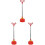 3Pcs Red Home Toilet Plunger Tool Long Handle Bathroom Cleaner 2
