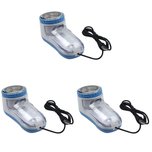 3Pcs USB Powered Blue Lint Remover for Clothes Carpet Fluff 1