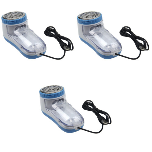 3Pcs USB Powered Blue Lint Remover for Clothes Carpet Fluff 2