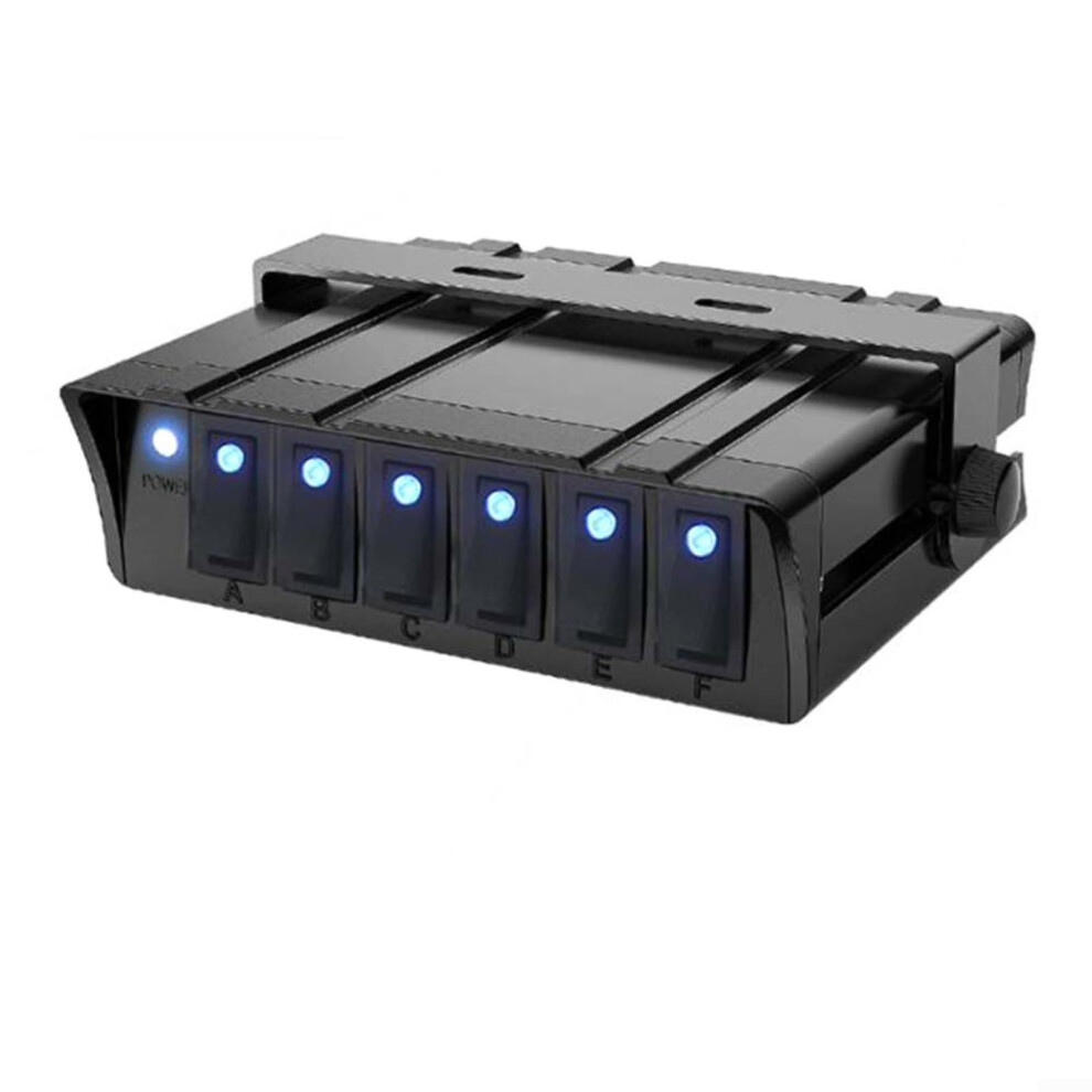 6 Gang Rocker Switch Panel 12V 20A Waterproof Aluminum With Led Indicators For Boats Cars Trucks 9347817220001