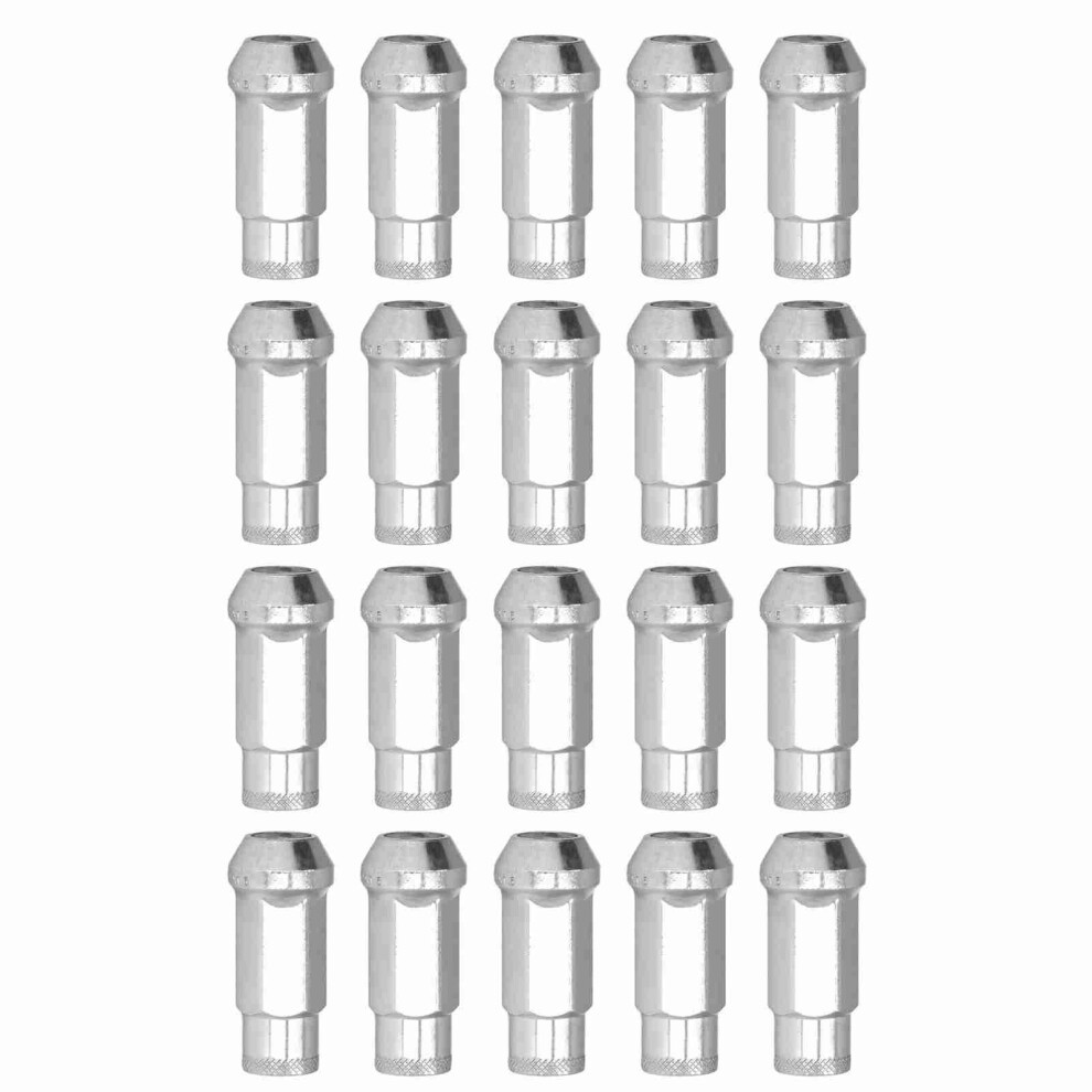 20 Pcs M12x1.5 Wheel Lug Nuts With Wrench For Ford Focus Silver 9301373648211