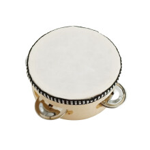 Tambourine Musical Instrument for Adults, Wooden Handheld Drum Bells Tambourine with Birch Metal Percussion