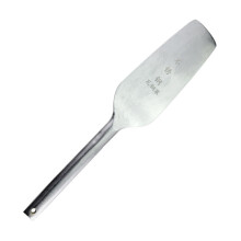 Doublesided mason's trowel with comfortable grip for multifunctional use in construction and home improvement, silver.