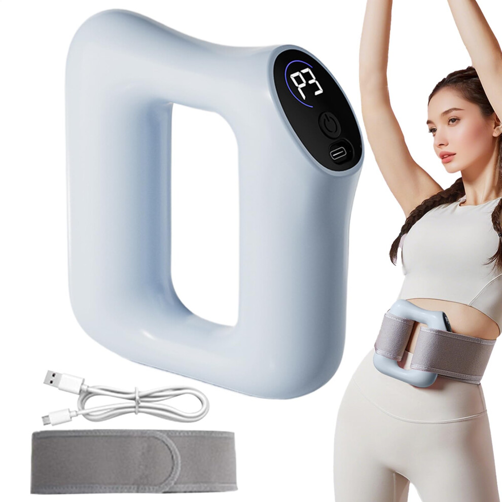 Fascia release device  Ergonomic rechargeable deep tissue massage tool with heating function, blue.