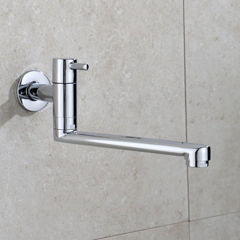Wall Mounted Kitchen Faucet 25Cm 304 Stainless Steel 360 Rotatable Single Cold Sink Tap 9426802630688