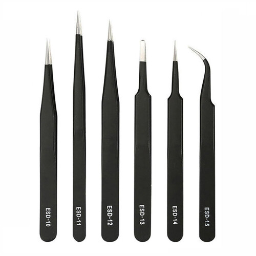Professional Steel Tweezers Set With Assorted Shapes For Electronics And Model Assembly Computer