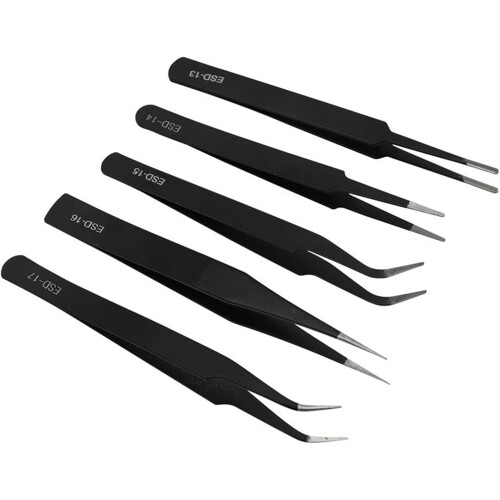 Professional Steel Tweezers Set With Assorted Shapes For Electronics And Model Assembly Computer 1