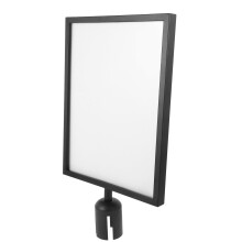 Stainless Steel Stanchion Sign Holder with Poster Protection for Queue Management in Public Spaces