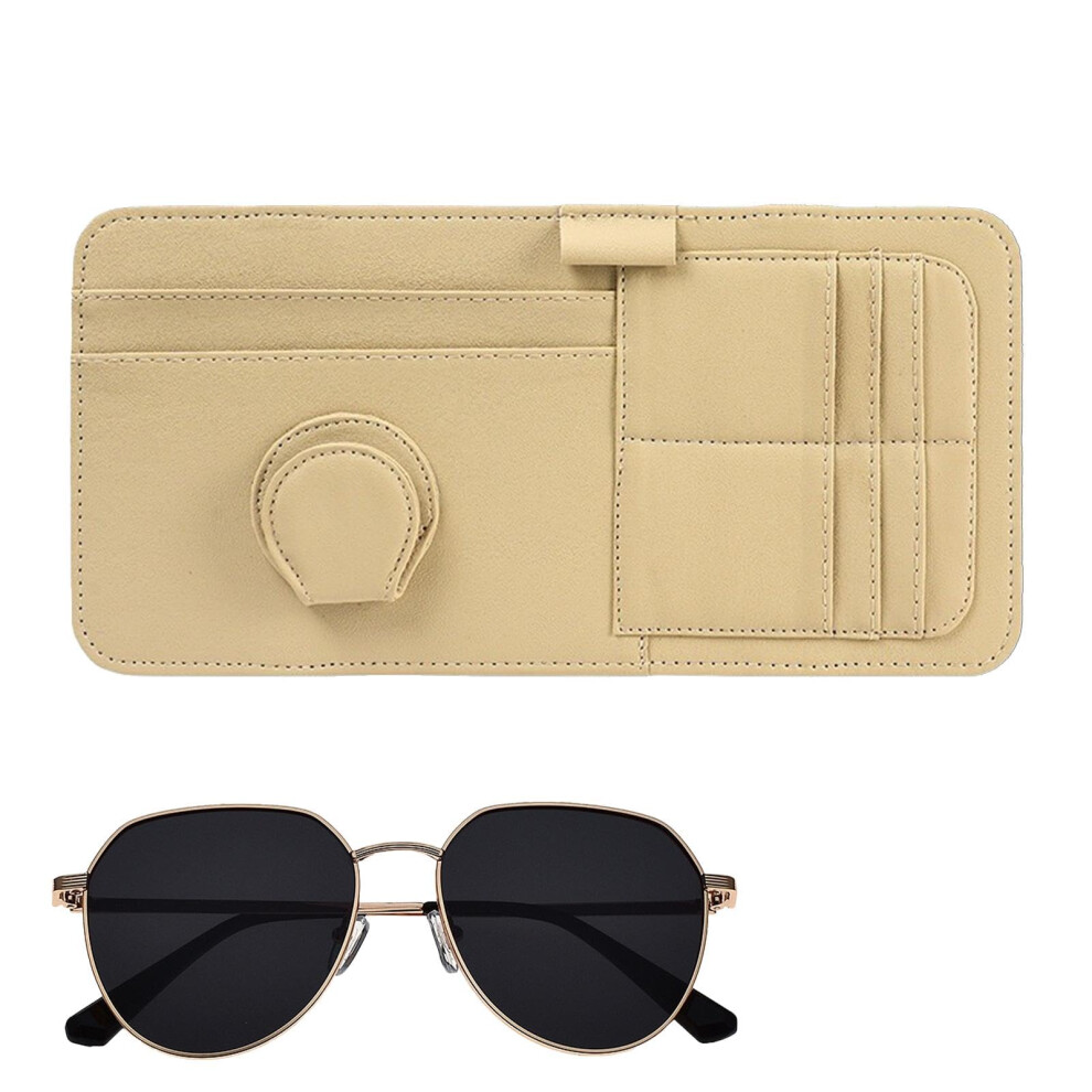 Leather Truck Visor Organizer, Storage Pouch, Car Sun Visor Organizer, Beige 9426802630787