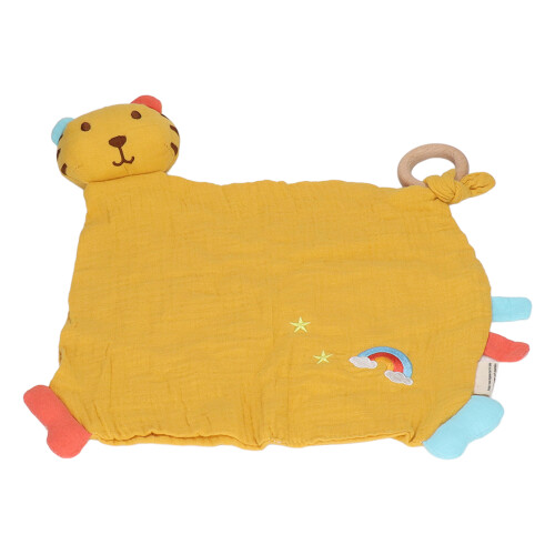 Cotton Tiger Shape Baby Security Blanket 39x30cm Teether Chewable 2