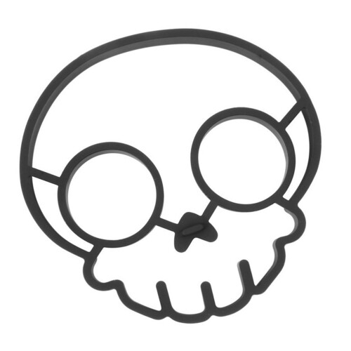 Funny Skeleton Head Egg Mold, 12121.2cm Silicone Pancake Shaper 2