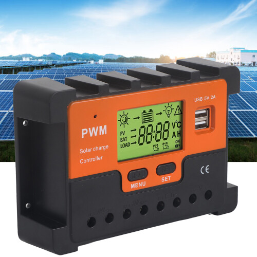 PWM 50A Solar Controller 12V/24V/48V, 3-Stage Charging, USB 2