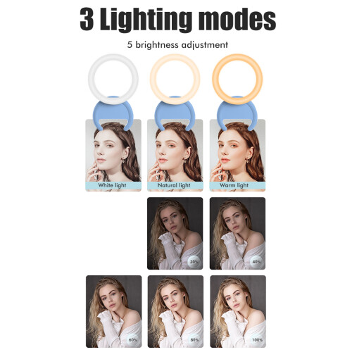 Portable and Lightweight Mini Ring Light for Effortless Mobility, 180-Degree Rotatable for Creative Angle Adjustments, Side Lighting Enhances Depth an 1