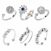 Anello girevole dal design creativo, anello antistress in acciaio inossidabile ipoallergenico con rotazione fluida, anello regolabile per uomo e