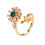 Δαχτυλίδι Statement Jewelry Spinner για γυναίκες, Ρυθμιζόμενο δαχτυλίδι Fidget με λουλούδια και 1