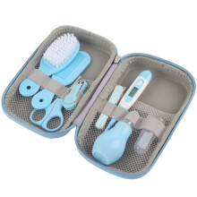 Babyverzorgingsset voor pasgeborenen, veilige babyverzorgingsset met digitale thermometer, schaar met ronde kop en zachte neusreiniger, draagbare
