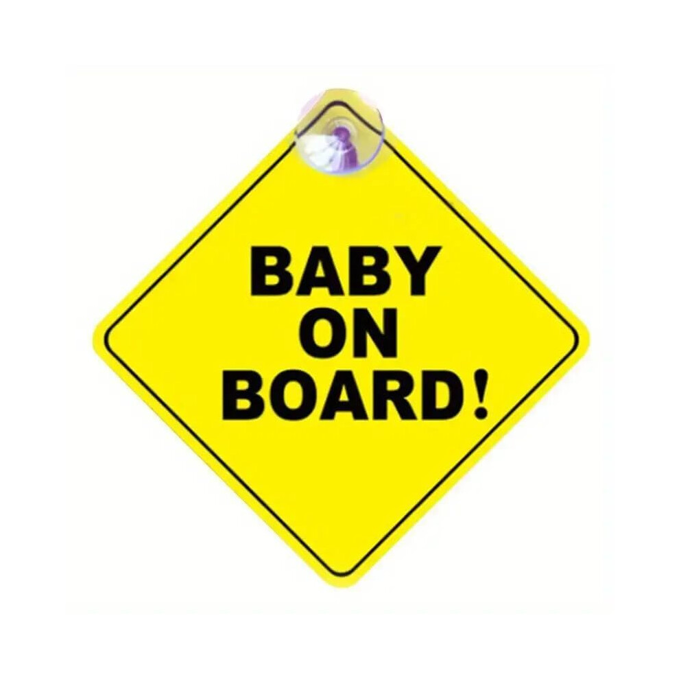 Baby on Board Sign Bright Yellow Car Safety Decal with Strong Adhesive NonMagnetic Design
