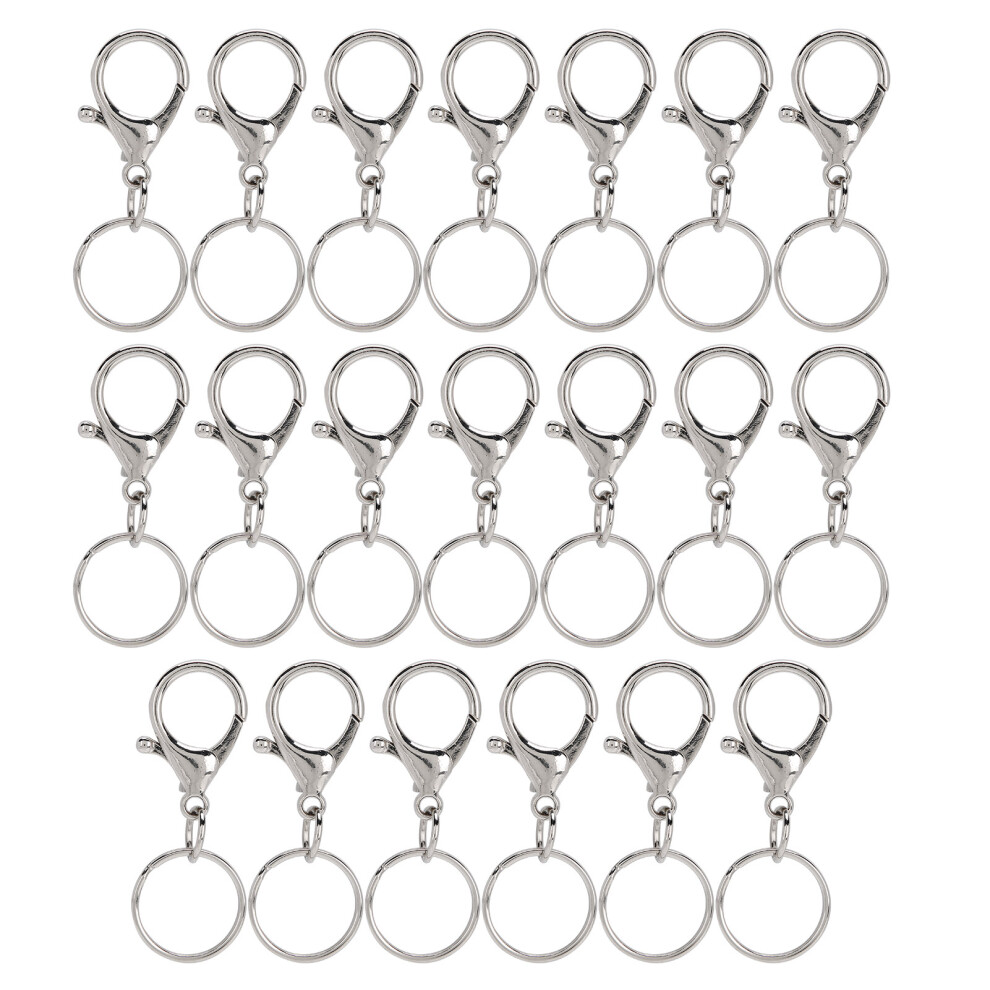 Durable Material Lobster Claw Clasps For Diy Accessories Hardware With Swivel Trigger Clip And Flat Split Keychain Ring, Strong Spring Loaded Spring B 9399812132254