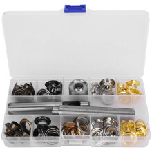 Copper Grommets For Leather Crafts, Grommet Kit Easy To Use Install Tool Kit With Hole Cutter And Non Slip Mandrel, Durable Material Storage Box Wide