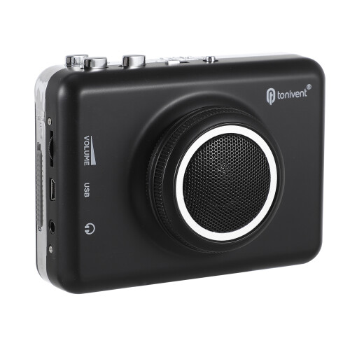 2Pièces Cassette USB Légèr Avec Haut-Parleur Détachable, Noir