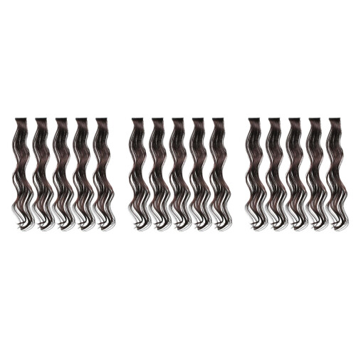 15Pièces Extensions Clips Synthétiques Ondulées Marron Faciles 1