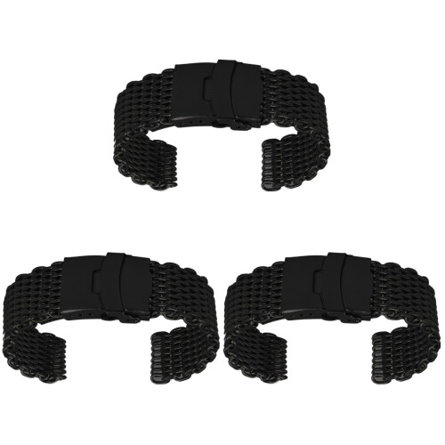 3Pièces Bracelet Requin Acier Noir Stylé 1