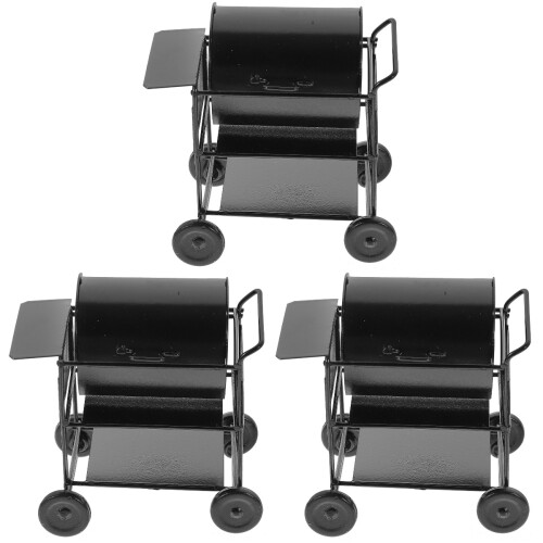 3Pièces Mini Grill En Fer Noir Accessoire Décoratif Pour Maison Mini 2