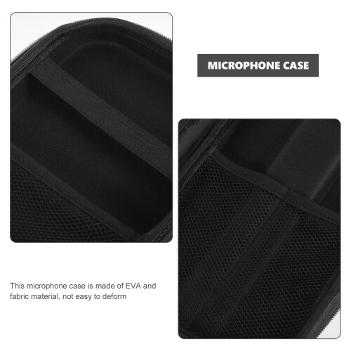 2Pièces Étui Rigide Microphone Eva Noir Pochette De Rangement 2