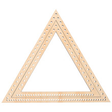 4Pièces Support Triangle Bois Lisse Artisanat Fait Main Khaki