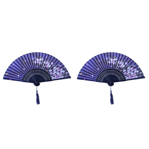 2Pièces Éventail Bambou Pliable , Idéal Pour Danse Été 1